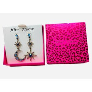 Betsey Johnson Celestial Moon & Star Drop Earrings -266